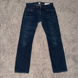 rag & bone Slim Straight Jeans – White Oak Cone Denim – Button Fly – 30